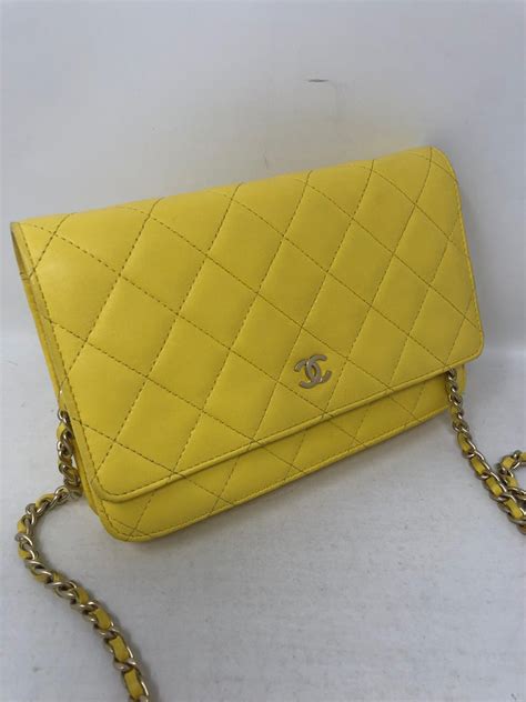 chanel yellow wallet on chain|authentic chanel wallet on chain.